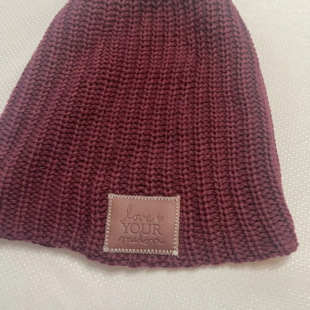 Love Your Melon Maroon Beanie Hat New